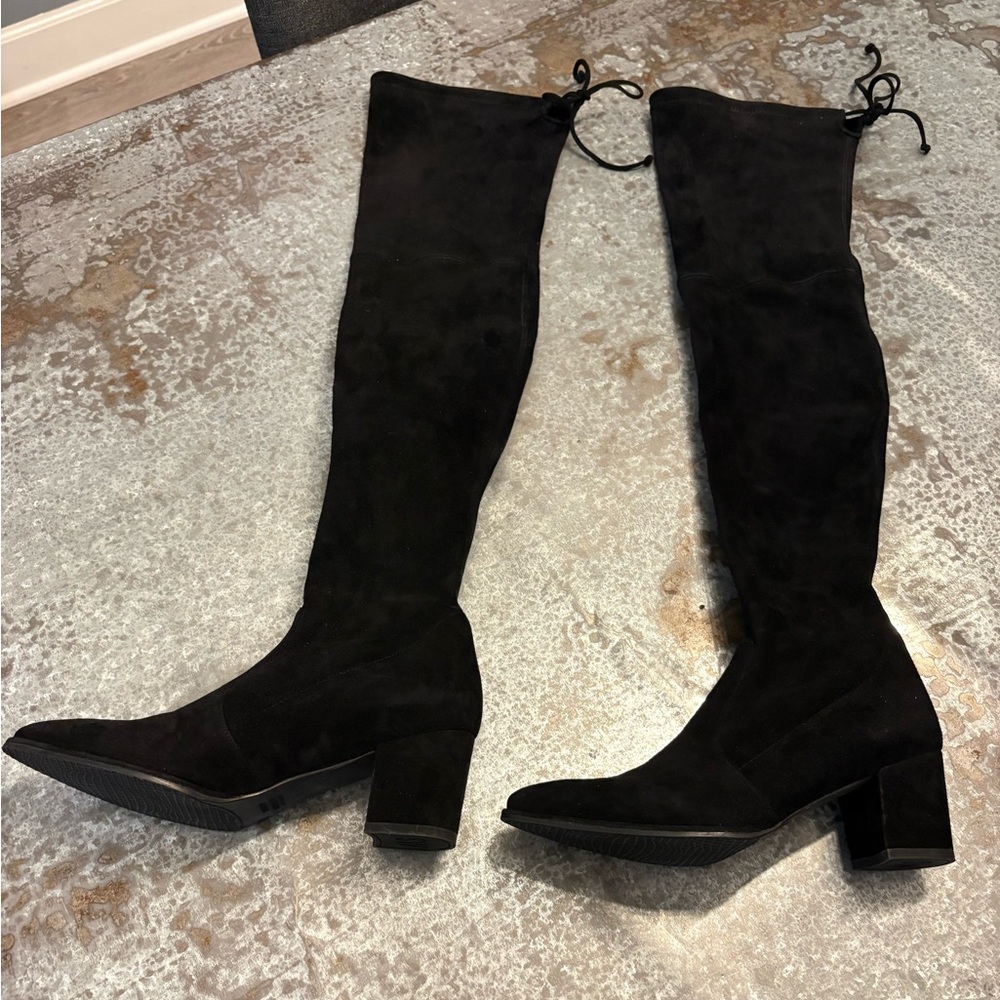 Stuart Weitzman Black Tieland Over-the-Knee Boots